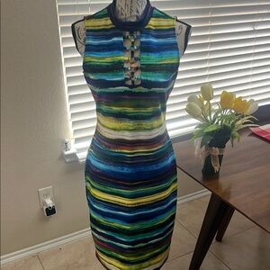 Multicolor Striped Sleeveless Dress